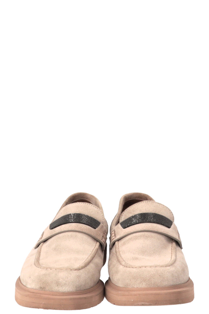 BRUNELLO CUCINELLI Monili Detail Loafers Suede Grey