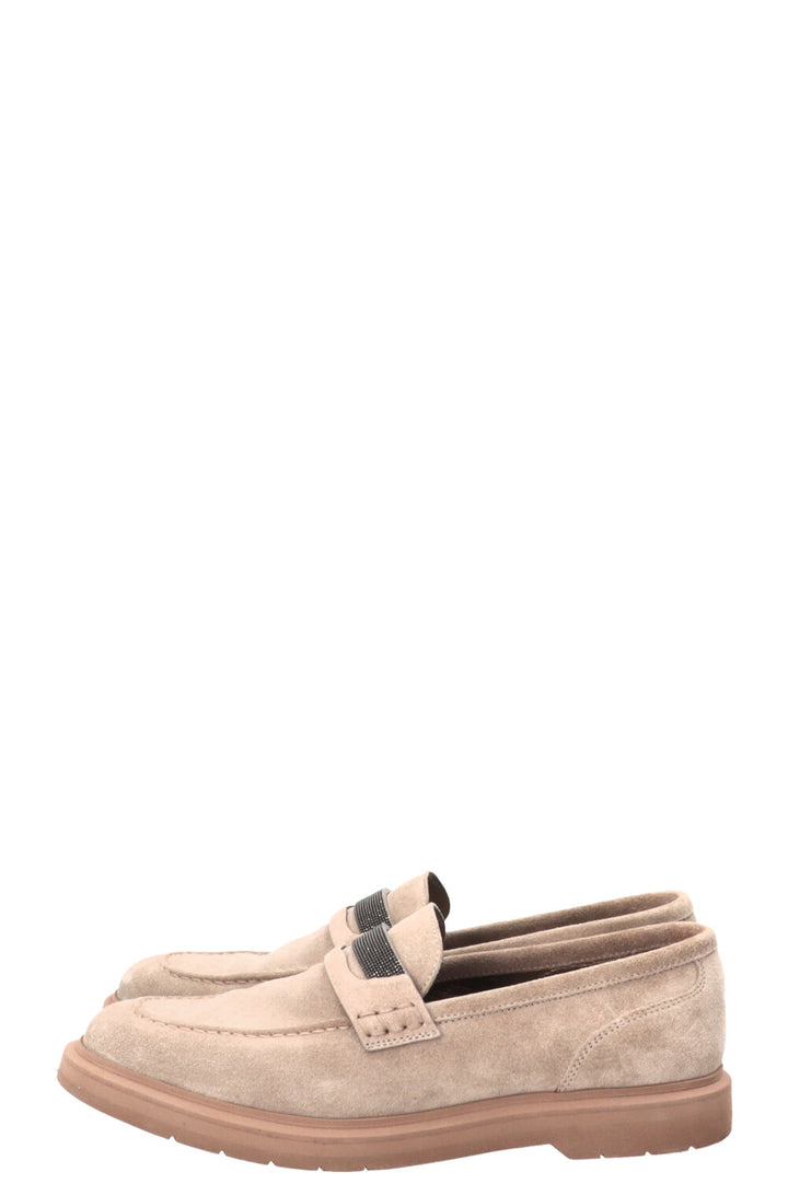 BRUNELLO CUCINELLI Monili Detail Loafers Suede Grey