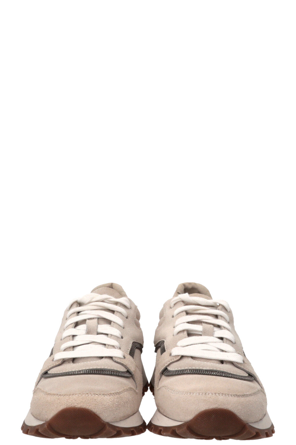 BRUNELLO CUCINELLI Monili Detail Sneakers Suede Beige