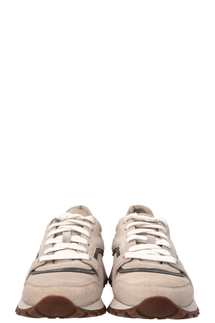 BRUNELLO CUCINELLI Monili Detail Sneakers Suede Beige