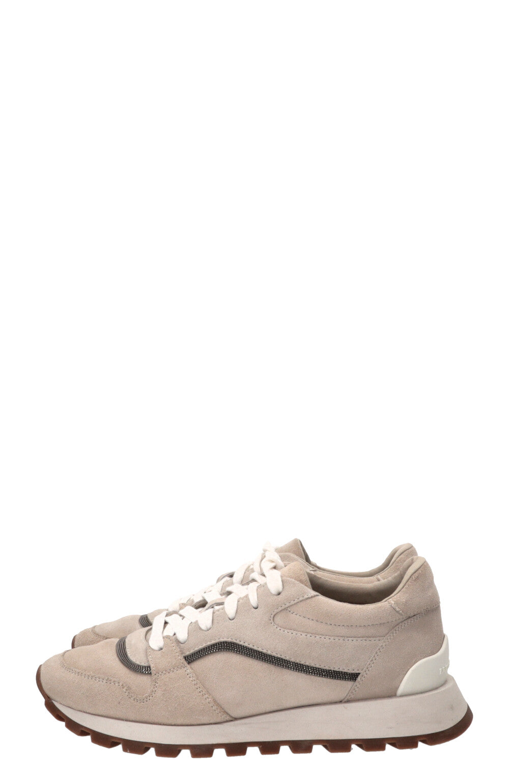 BRUNELLO CUCINELLI Monili Detail Sneakers Suede Beige