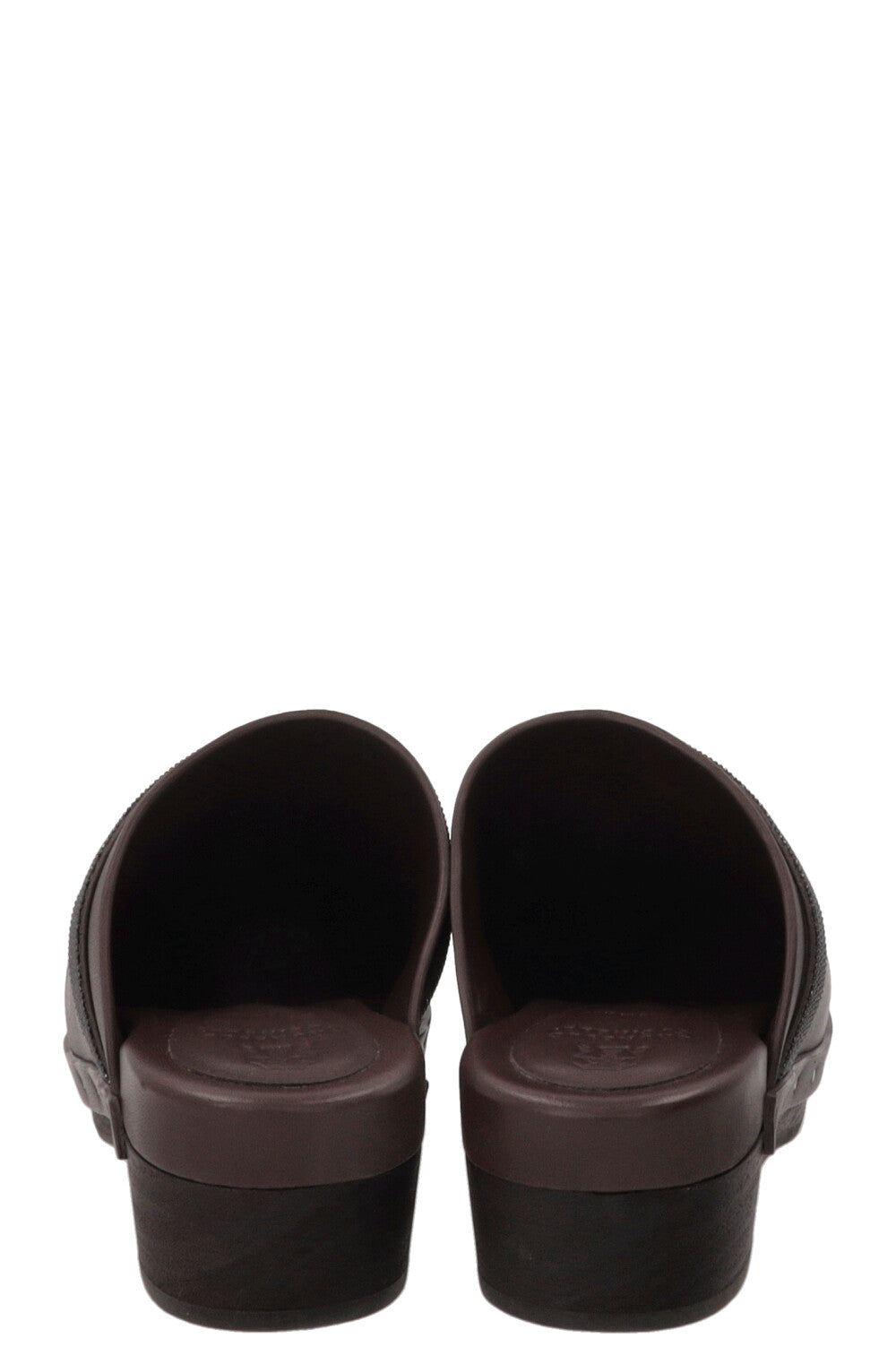 BRUNELLO CUCINELLI Monili-trimmed leather clogs in brown