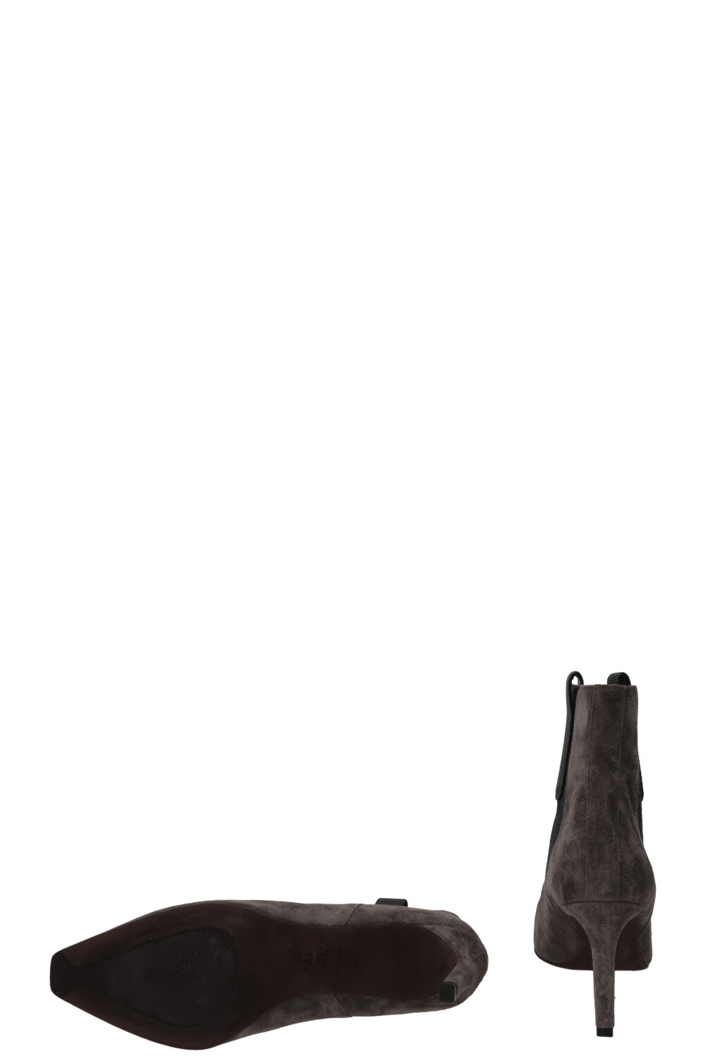 BRUNELLO CUCINELLI Monili Square Toe Ankle Boots Suede Grey