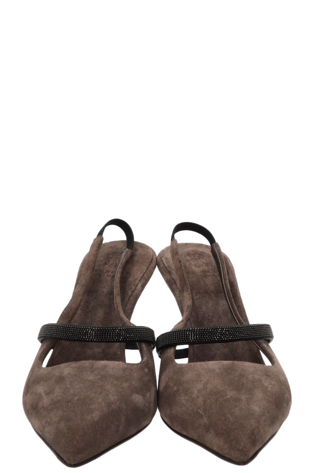 BRUNELLO CUCINELLI Slingback Pumps Suede Grey