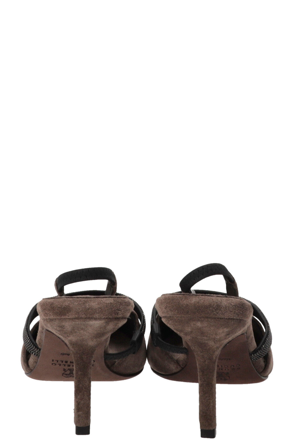BRUNELLO CUCINELLI Slingback Pumps Suede Grey