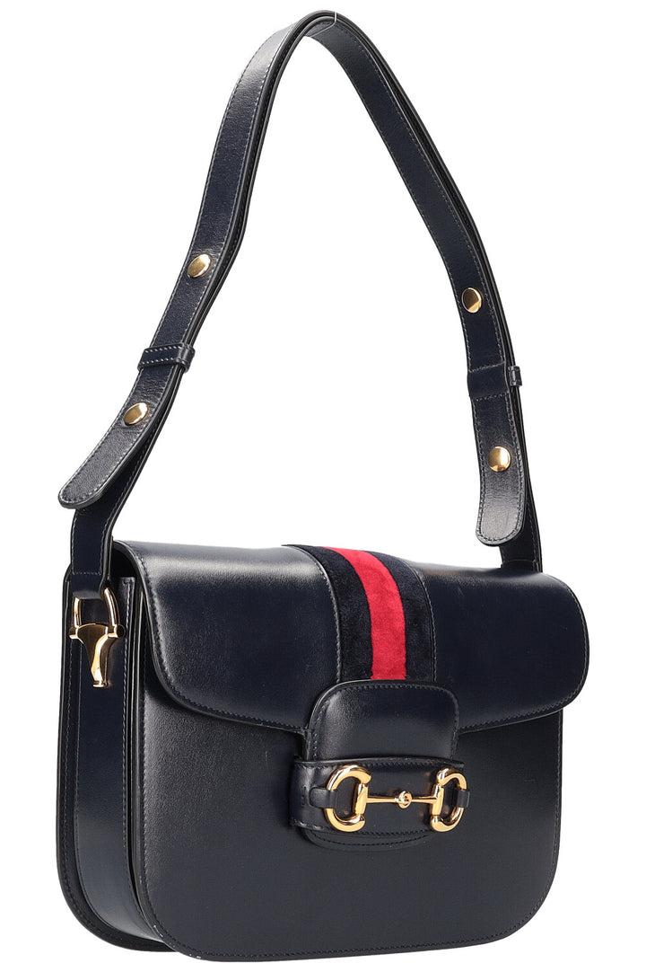 GUCCI Horsebit 1955 Shoulder Bag with Velvet Trim