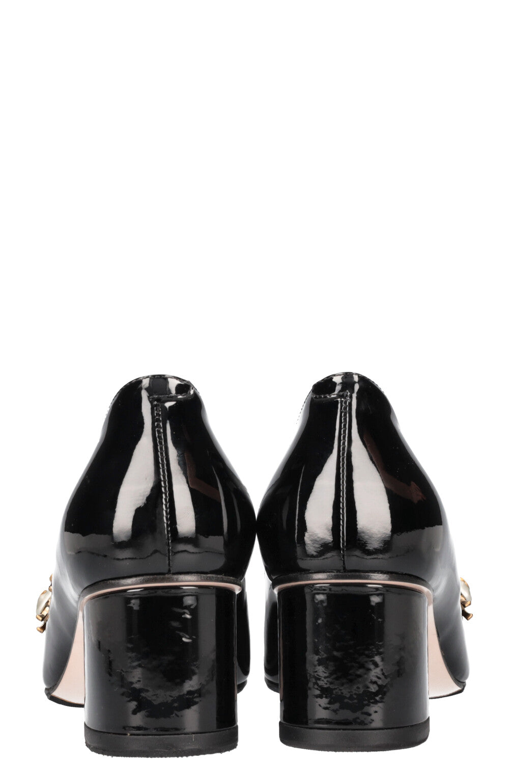 GUCCI Bee Mary Janes Heels Patent Black
