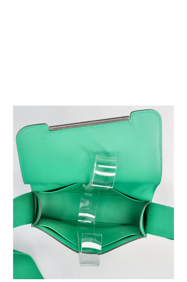 HERMÈS Geta Crossbody Bag Chevre Menthe