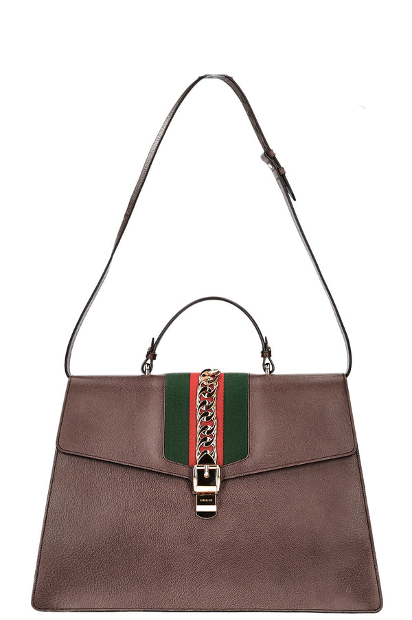 GUCCI Sylvie Handle Bag XXL Brown