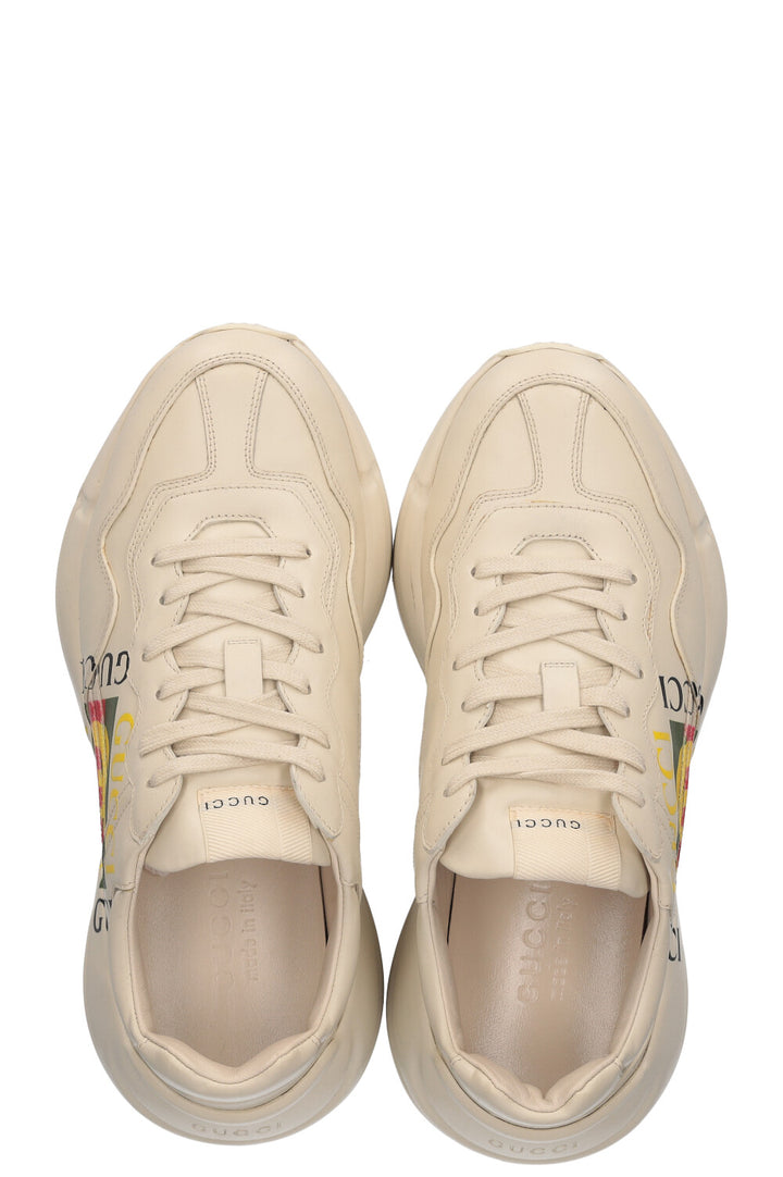 GUCCI Rhyton Square Logo Sneaker White Leather