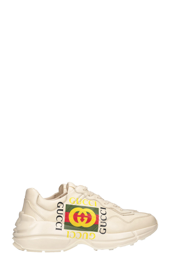 GUCCI Rhyton Square Logo Sneaker White Leather