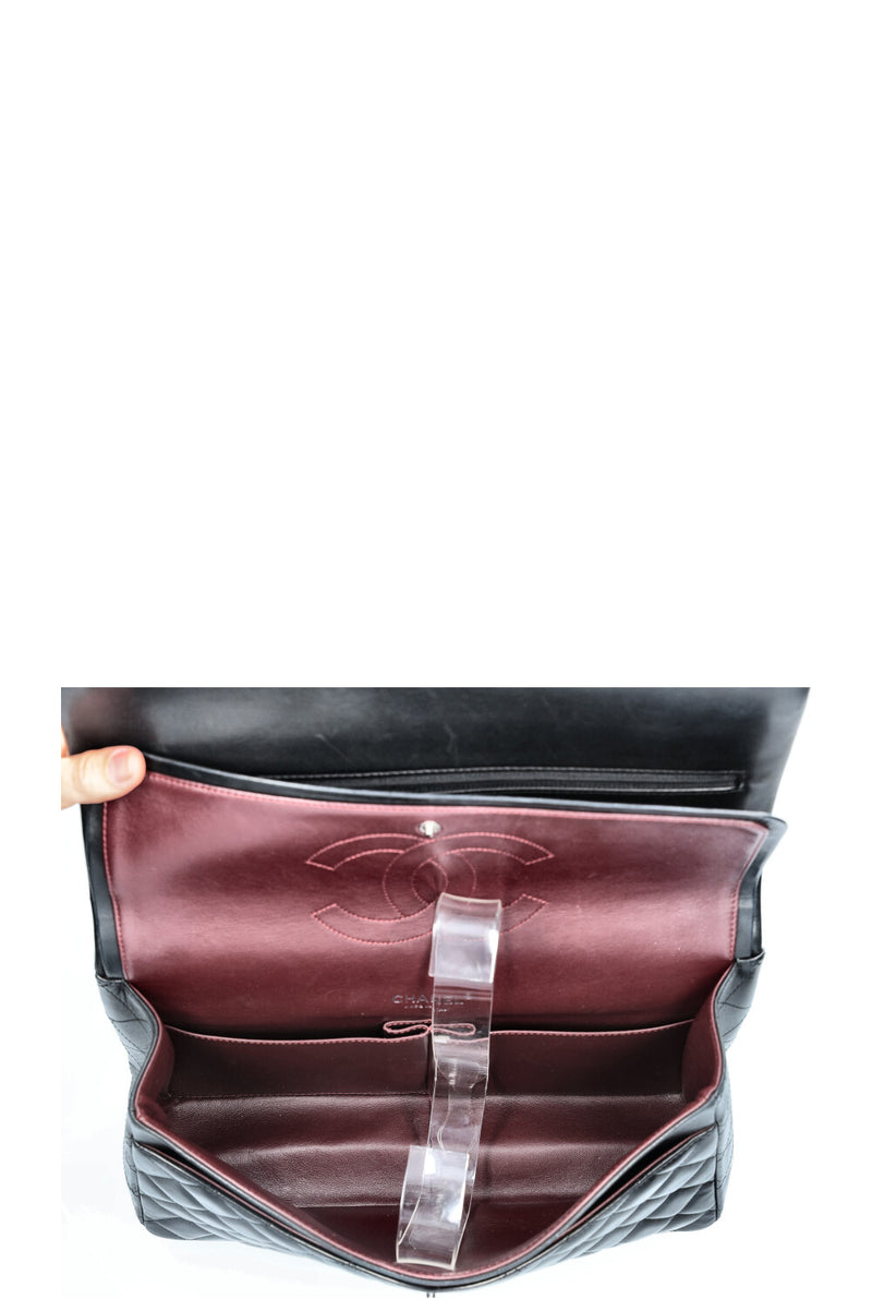 CHANEL Maxi Double Flap Bag Lambskin Black