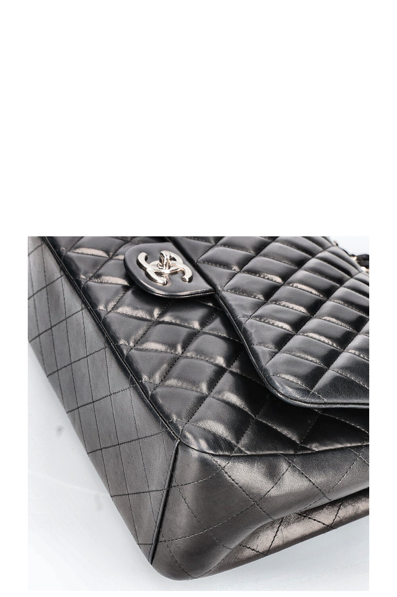 CHANEL Maxi Double Flap Bag Lambskin Black
