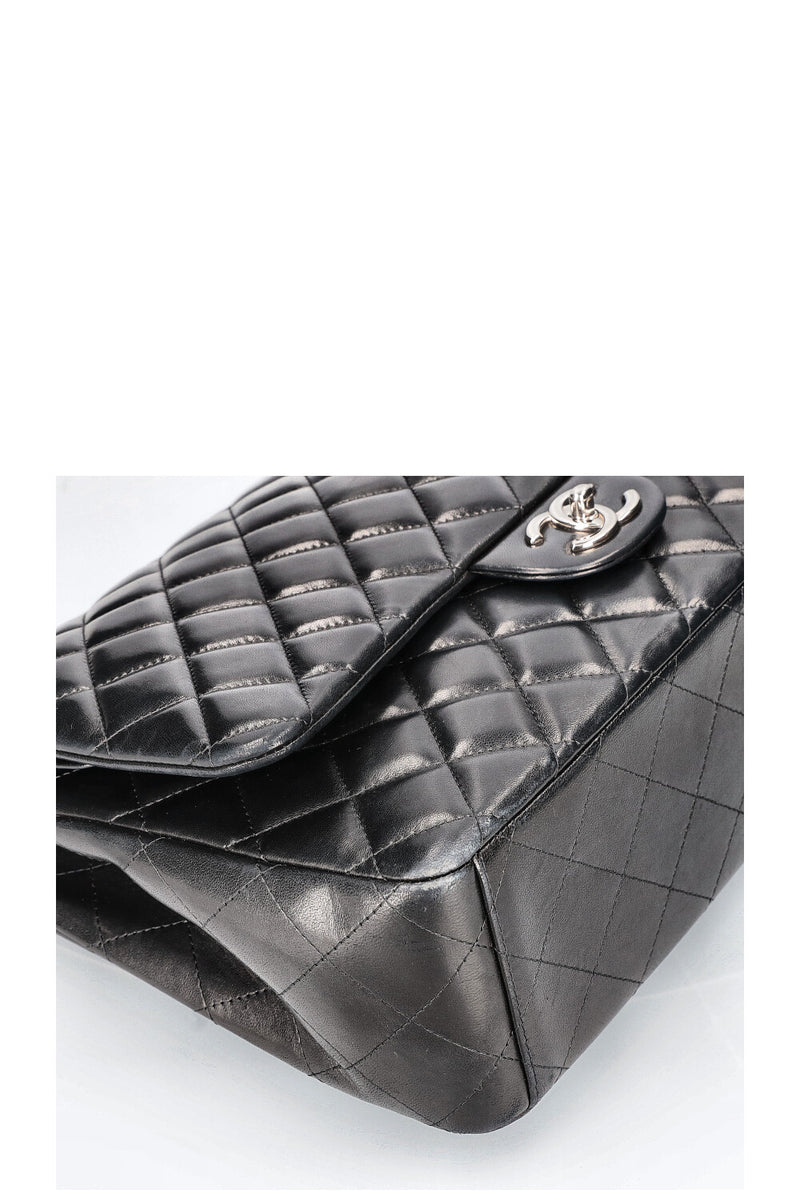 CHANEL Maxi Double Flap Bag Lambskin Black