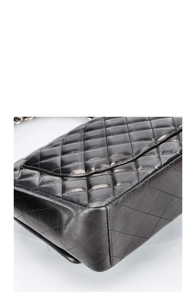 CHANEL Maxi Double Flap Bag Lambskin Black