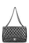 CHANEL Maxi Double Flap Bag Lambskin Black