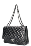 CHANEL Maxi Double Flap Bag Lambskin Black