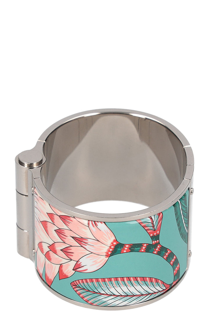 HERMÈS Hinged Bracelet Tropical Rose Green