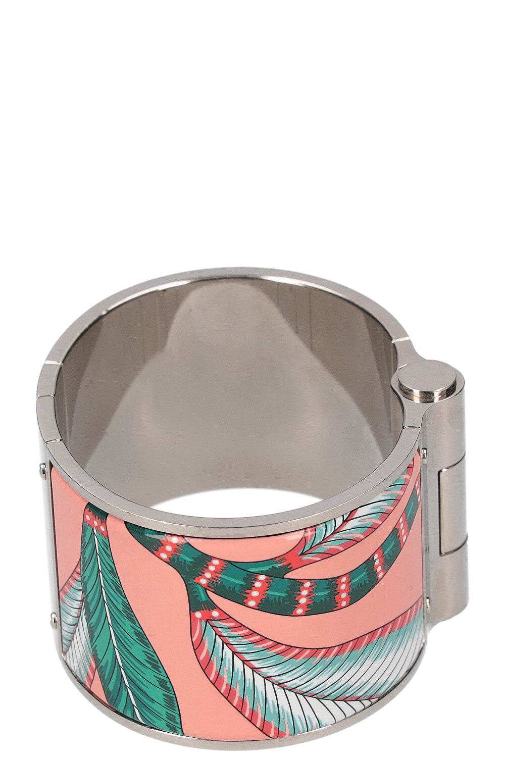 HERMÈS Hinged Bracelet Tropical Rose Green