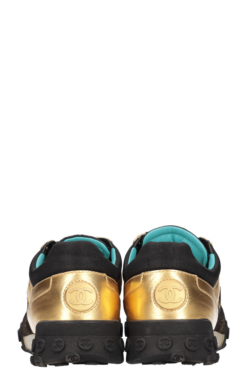 CHANEL Sneakers Black&Gold Metallic 19A