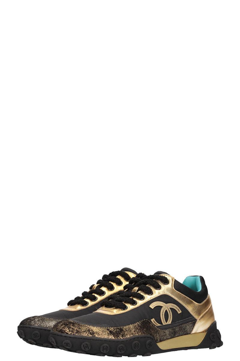 CHANEL Sneakers Black&Gold Metallic 19A