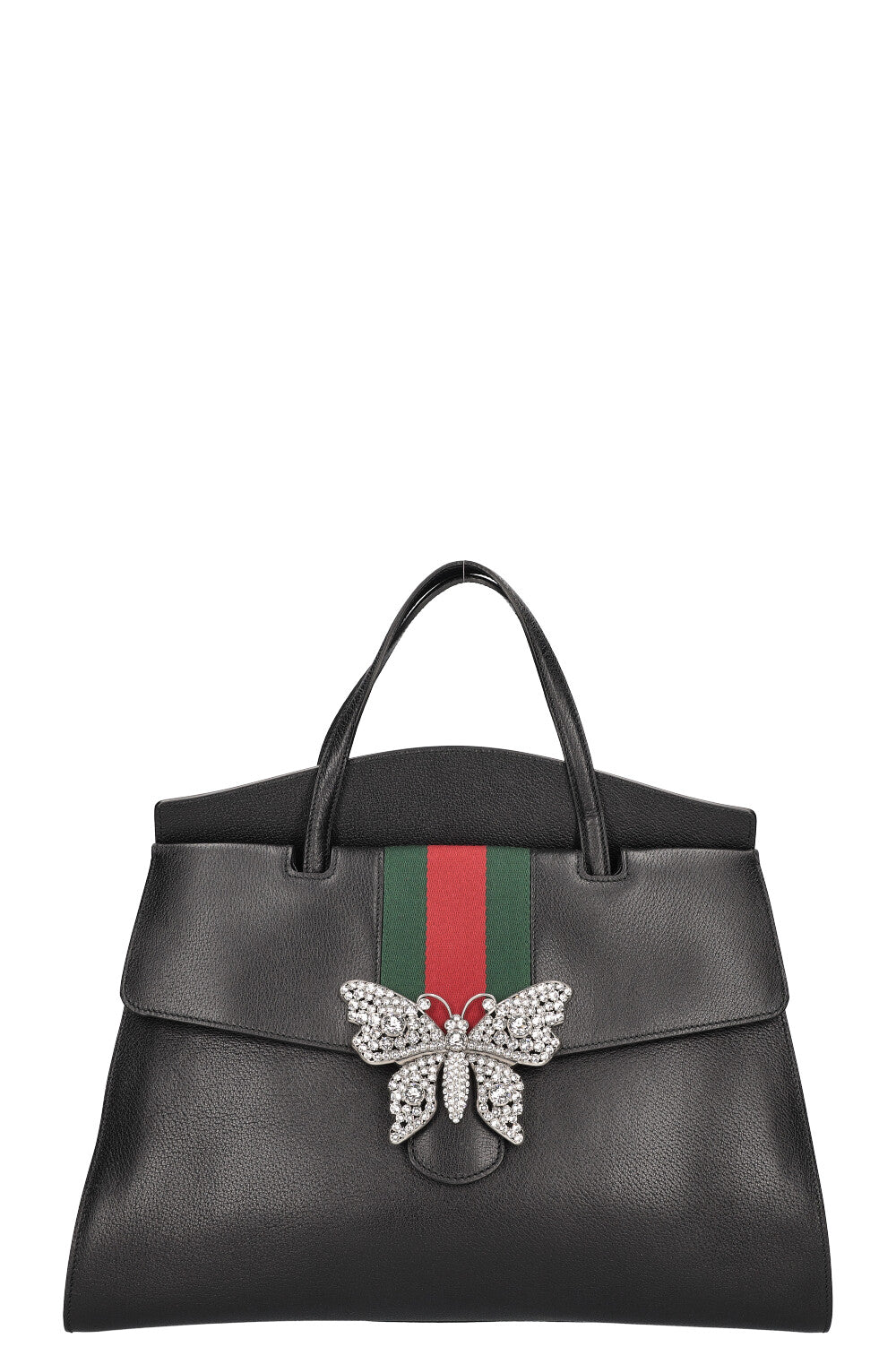 GUCCI Totem Top Handle Bag Leather Black