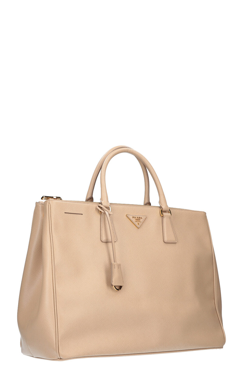 PRADA Galleria Extra Large Handbag Saffiano Beige