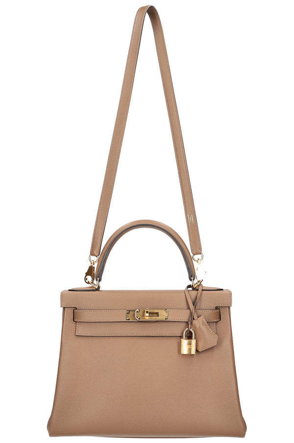 HERMÈS Kelly 28 Evercolor Beige De Weimar