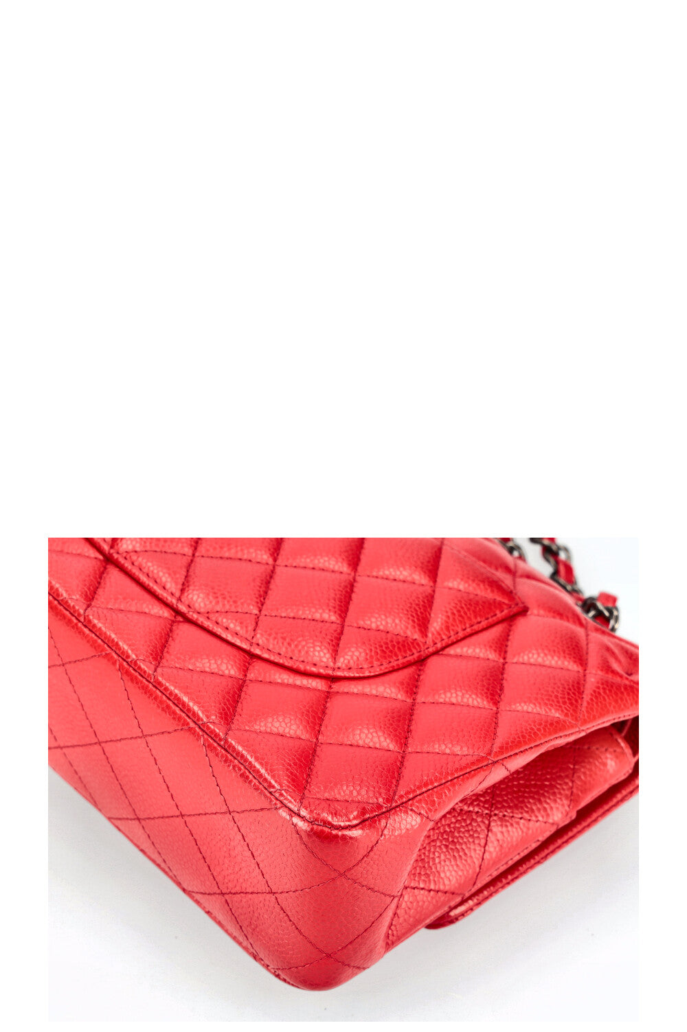 CHANEL Double Flap Bag Medium Caviar Red