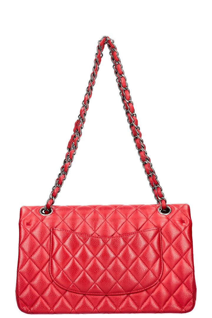 CHANEL Double Flap Bag Medium Caviar Red