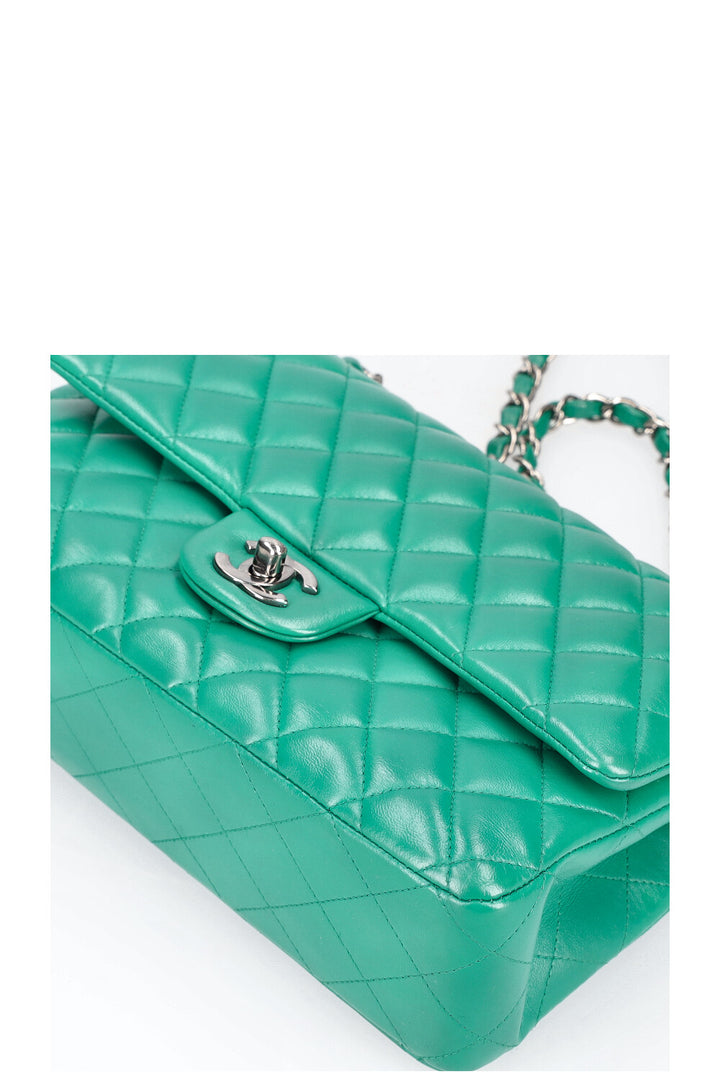 CHANEL Double Flap Bag Medium Green