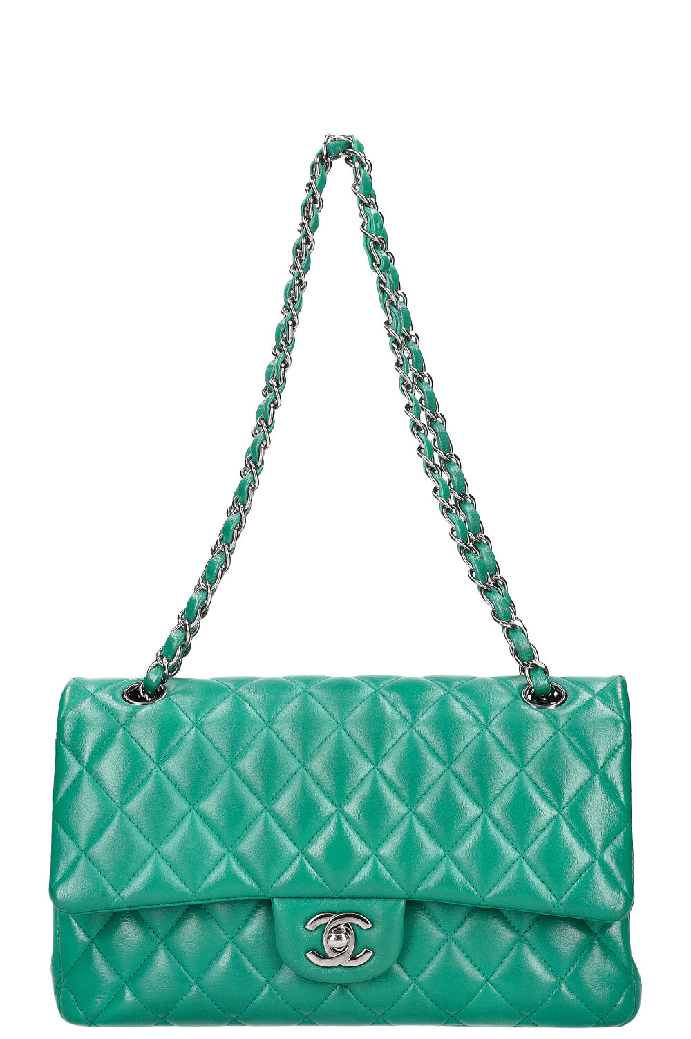 CHANEL Double Flap Bag Medium Green