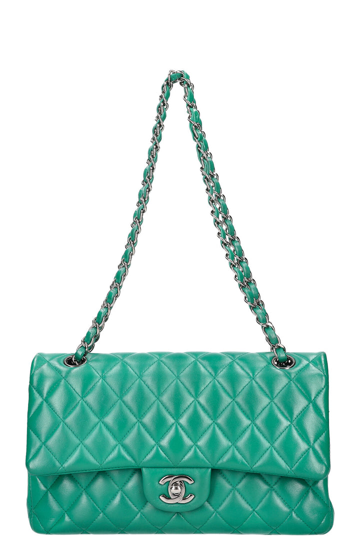 CHANEL Double Flap Bag Medium Green