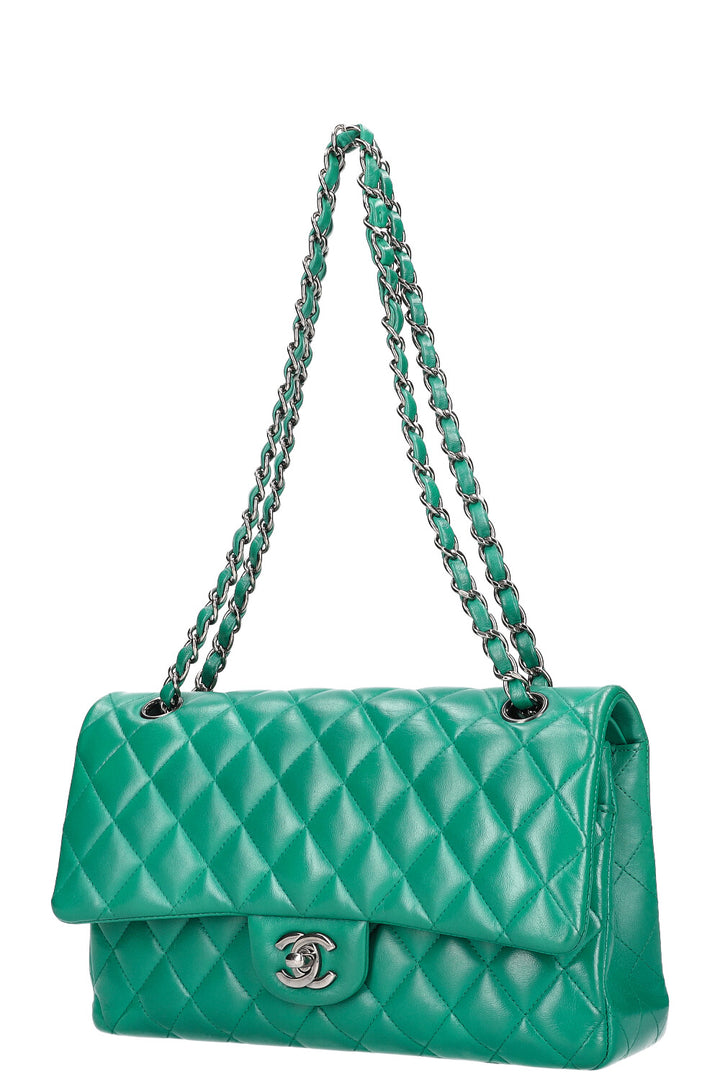 CHANEL Double Flap Bag Medium Green