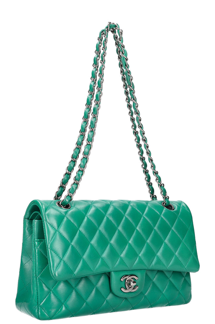 CHANEL Double Flap Bag Medium Green