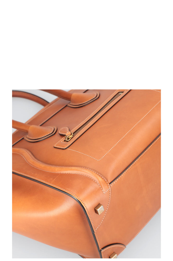 CÉLINE Mini Luggage Natural Calfskin Tan