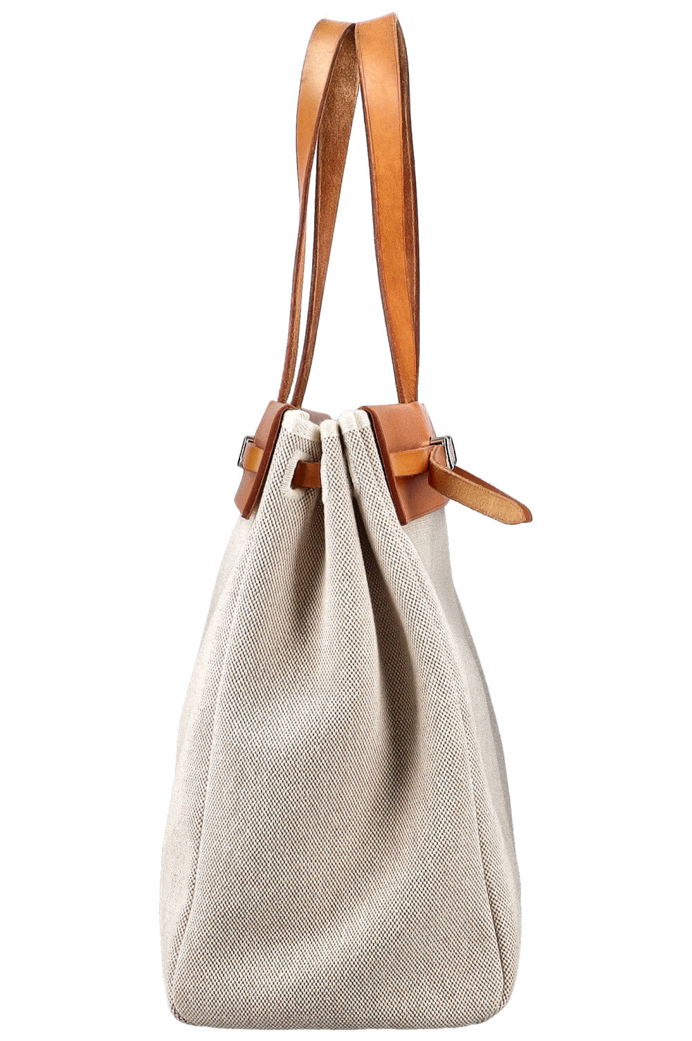 HERMÈS Cabas 2-in-1 Herbag Toile Leather