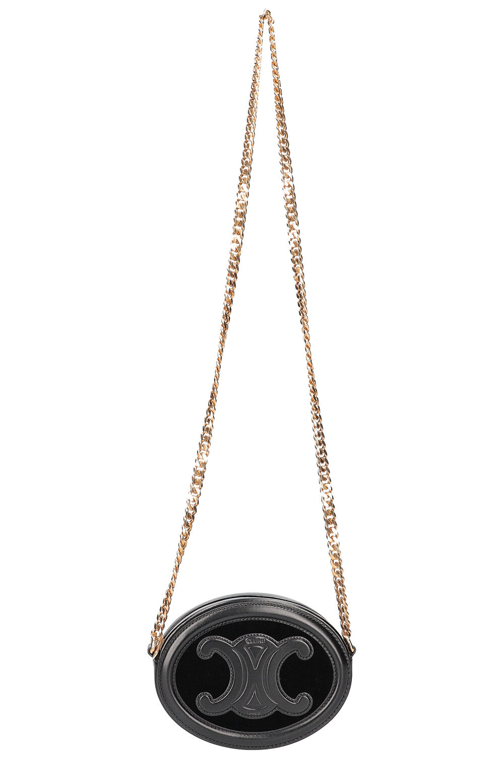 CELINE Triomphe Oval Crossbody Bag Black