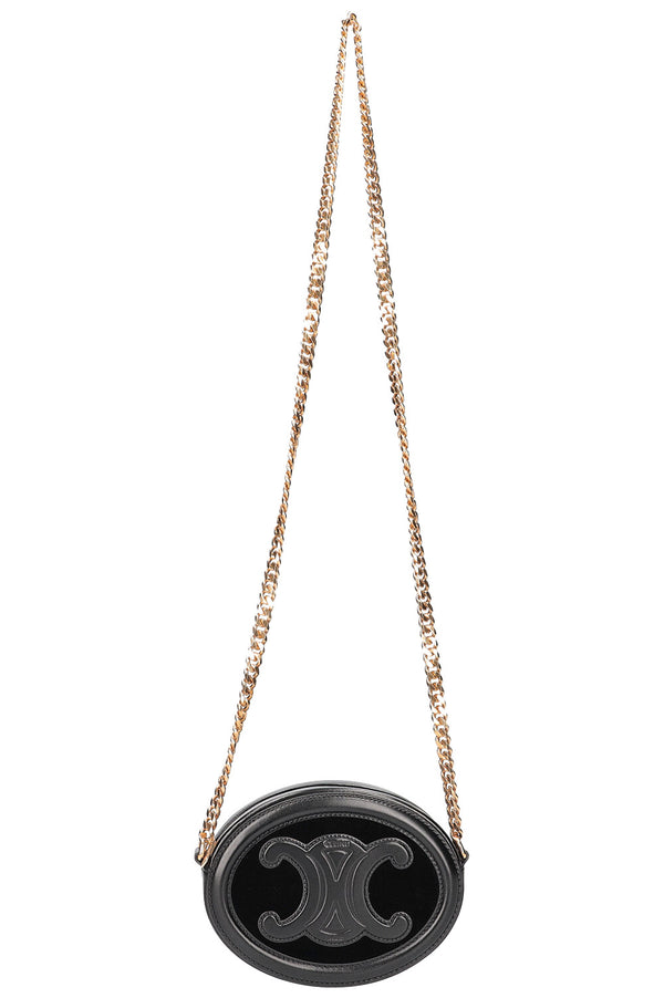 Sac bandoulière ovale CELINE Triomphe Noir