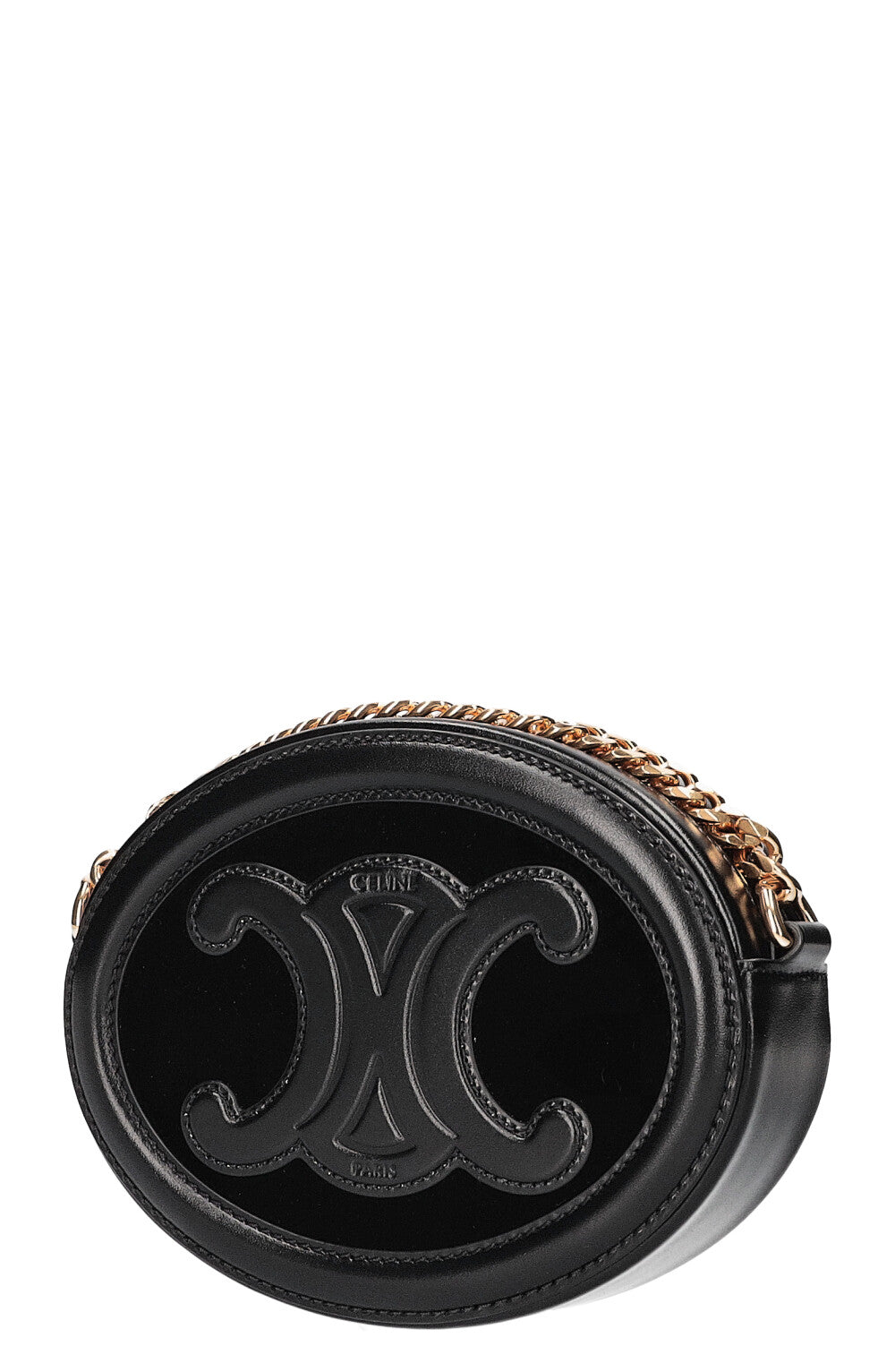 CELINE Triomphe Oval Crossbody Bag Black