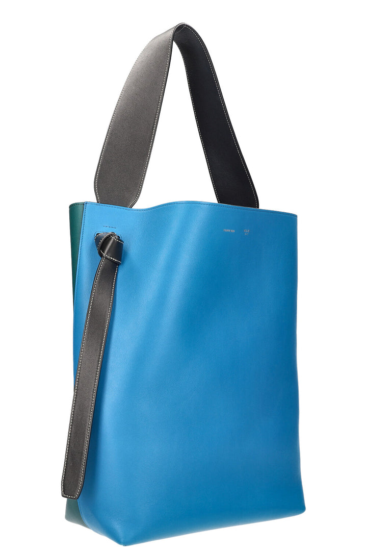 CÉLINE Twisted Cabas Tote Bag Tricolor Blue Green