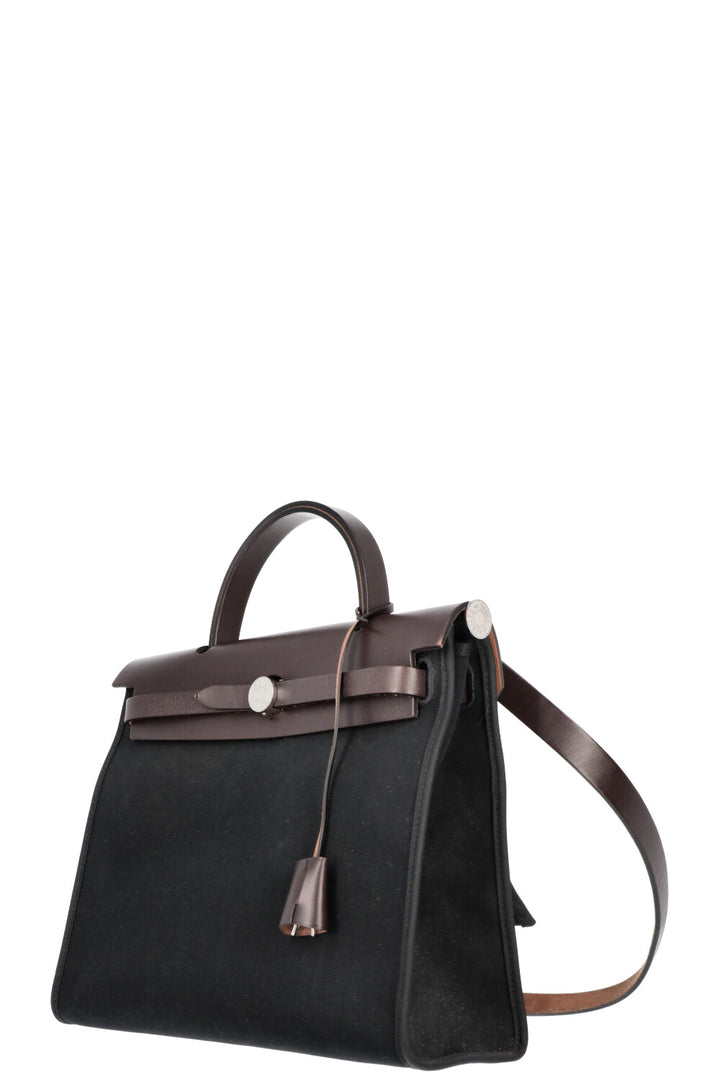 HERMÈS Herbag Zip 31 Canvas Black Brown