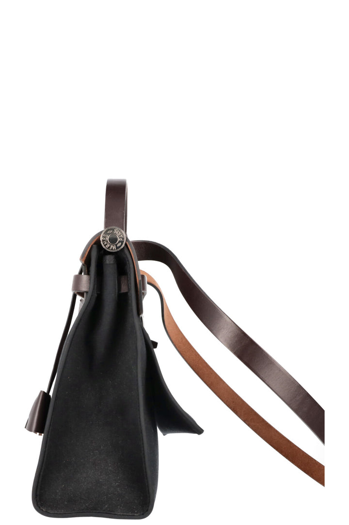 HERMÈS Herbag Zip 31 Canvas Black Brown