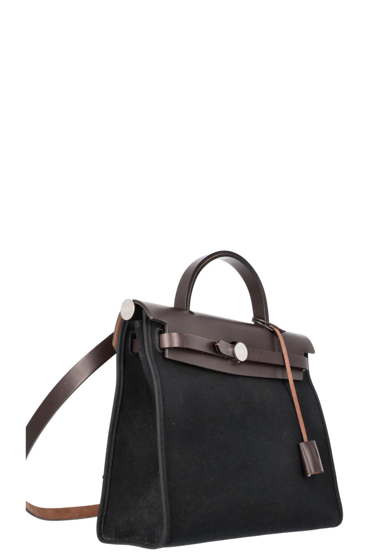 HERMÈS Herbag Zip 31 Canvas Black Brown