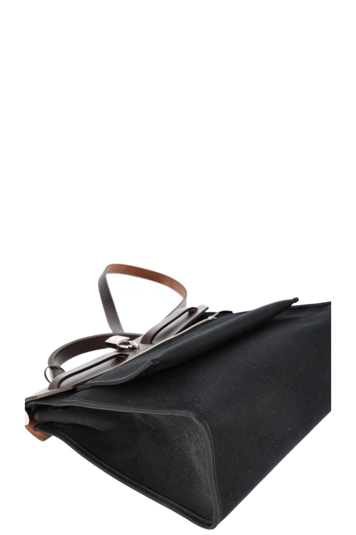 HERMÈS Herbag Zip 31 Canvas Black Brown