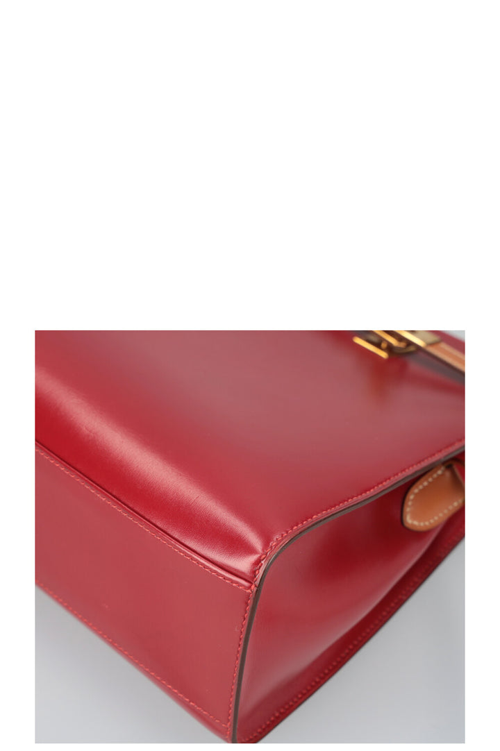 HERMÈS Kelly Sport 20 PM Coffret Rouge Or