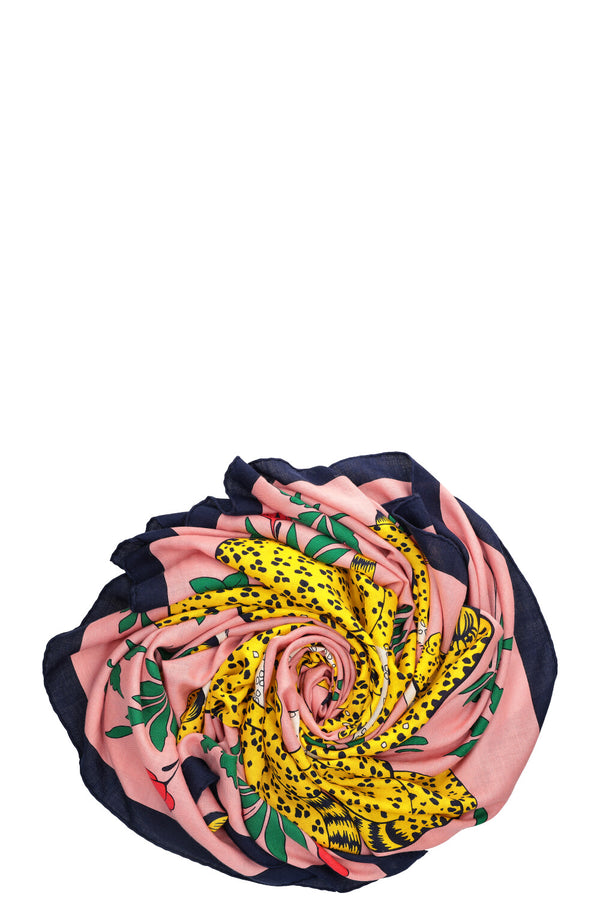 HERMÈS Les Leopards Scarf Cashmere & Silk 140