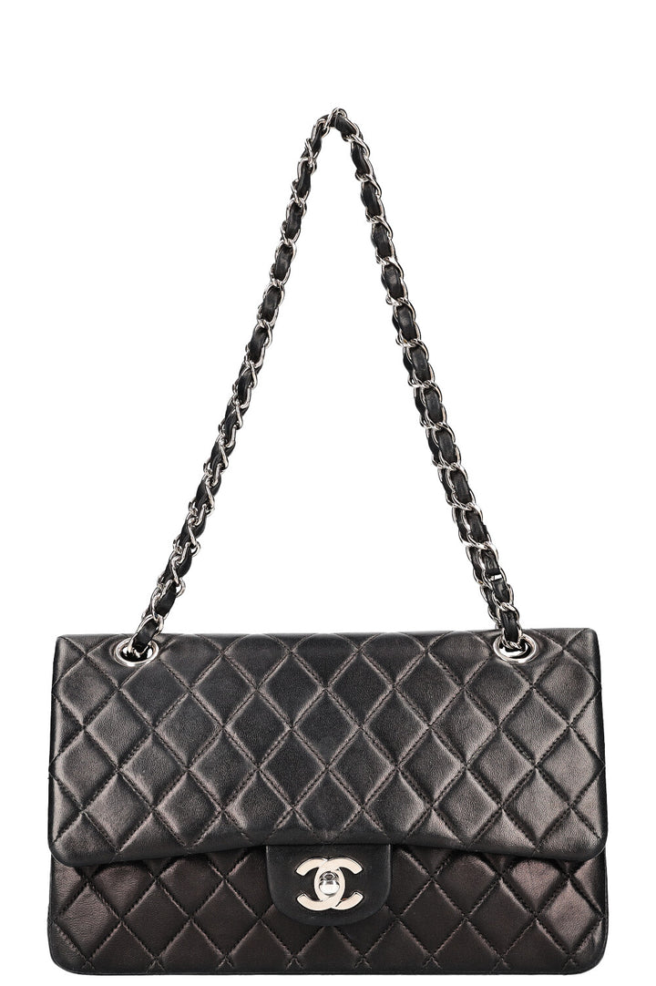 CHANEL Double Flap Small Black Silver