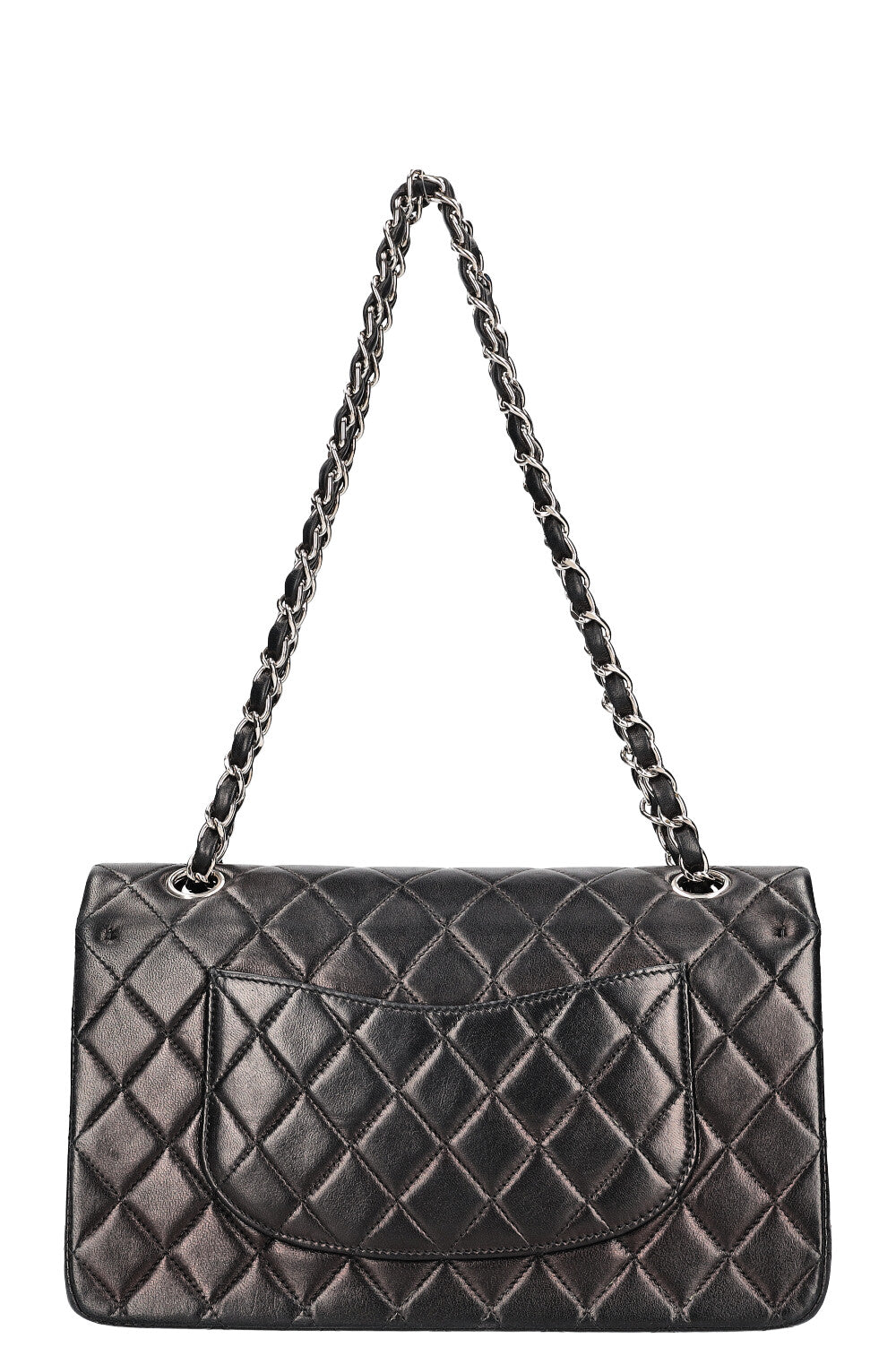 CHANEL Double Flap Small Black Silver