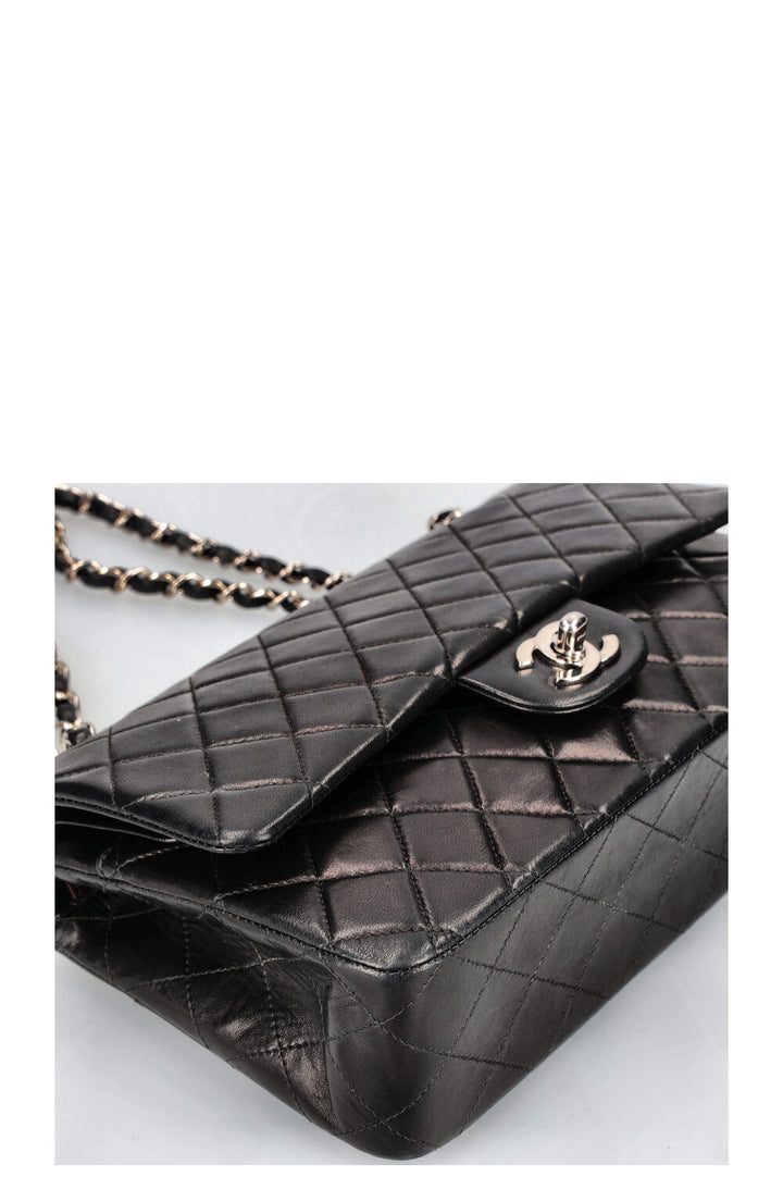 CHANEL Double Flap Small Black Silver